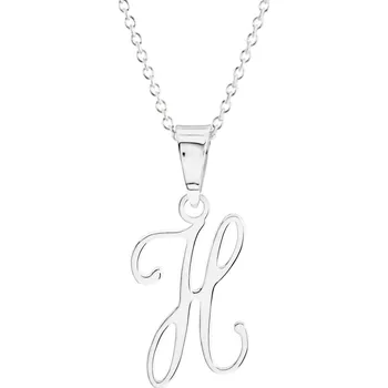 Náhrdelník GEMMAX Řetízek s písmenem „H“ bílé zlato - velké, psací – zlatý šperk ryzosti 585/1000 v Dárkovém balení s Certifikátem GUSWN-42361-25841