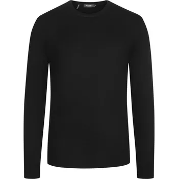 Dámský svetr Velké Velikosti - Maerz - Svetr, výstřih do O, z čisté merino vlny - 60 - Černá