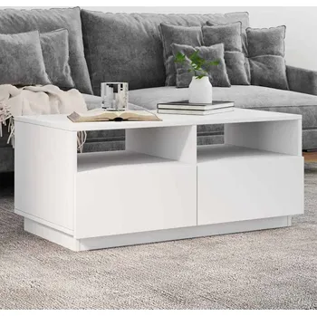 Konferenční stolek vidaXL Konferenční stolek s LED osvětlením 90 x 49 x 40 cm [839833] Barva: Bílá