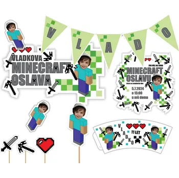 Party nádobí Personal Personalizovaný narozeninový set - Minecraft