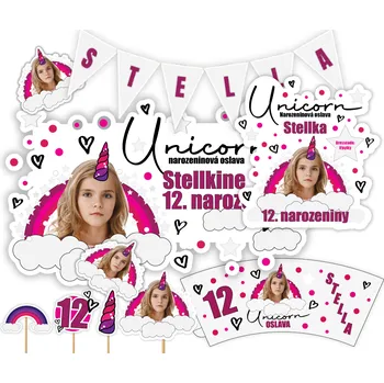 Party nádobí Personal Personalizovaný narodeninový set - Jednorožec