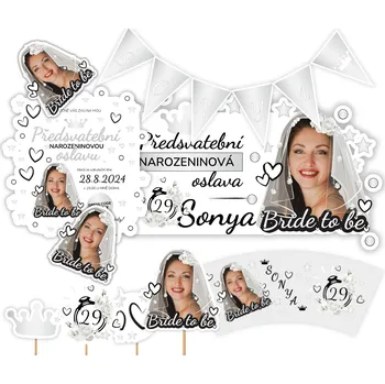 Party nádobí Personal Personalizovaný narozeninový set - Předsvatební oslava