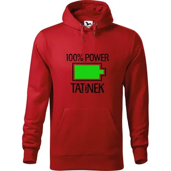 Pánská mikina DOBRÝ TRIKO Vtipná mikina s potiskem 100% tatínek Velikost pánské mikiny: 4XL, Barva: Červená