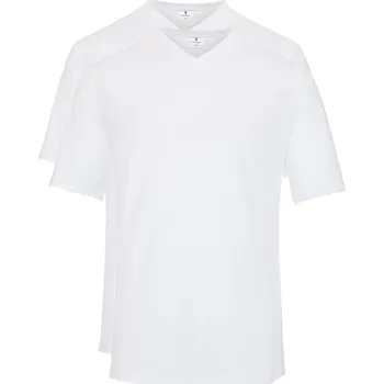 Pánské tričko Velké Velikosti - Ragman - Trička s výstřihem do V, dva kusy v balení - 6XL - Bílá