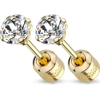 Náušnice Steel Edge Náušnice z chirurgické oceli pecky 3690GDC Průměr mm: 4mm