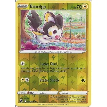 Společenská hra Pokémon karta Emolga 054/195 Reverse Holo - Silver Tempest