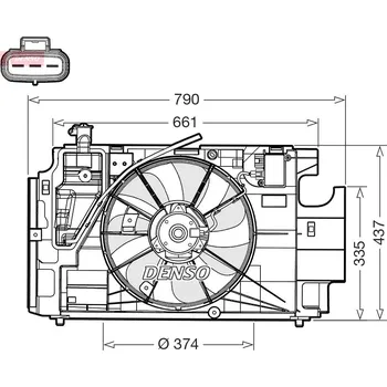 Chladič motoru Větrák, chlazení motoru DENSO DER50004