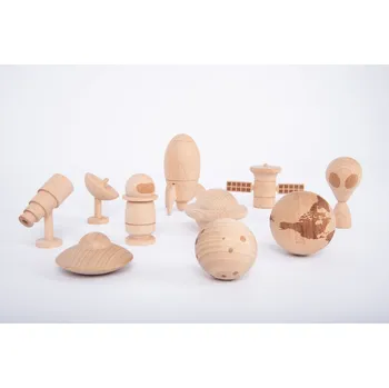 Figurka TICKIT Dřevěné figurky - vesmír (10 ks)