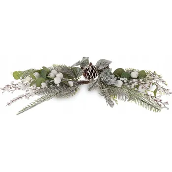 Vánoční dekorace Vánoční Dekorace - větvička kompozice se šiškami a bobulemi 60x18x7cm DÁREK