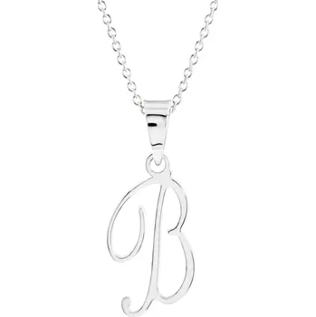 Náhrdelník GEMMAX Řetízek s písmenem „B“ bílé zlato - velké, psací – zlatý šperk ryzosti 585/1000 v Dárkovém balení s Certifikátem GUSWN-42311-25841