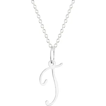 Náhrdelník GEMMAX Řetízek s písmenem „T“ bílé zlato - malé, psací – zlatý šperk ryzosti 585/1000 v Dárkovém balení s Certifikátem GUSWN-42961-25841