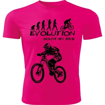 Dámské tričko Horské kolo dámské tričko Evolution Mountain bike růžové XS (dámské tričko EVOLUTION sportovní Mountain bike)