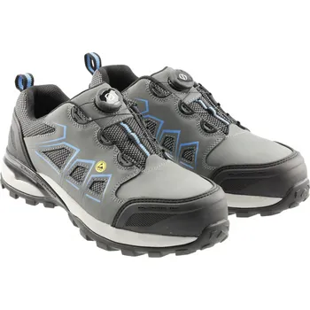 Pracovní obuv Högert FULDE bezpečnostní obuv LACE SYSTEM S3S SR FO ESD šedá/modrá 41 HT5K577-41
