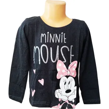 Dívčí tričko Eplusm Dívčí tričko MINNIE zasněná dlouhý rukáv šedé tmavé Barva: Šedá, Velikost: 110