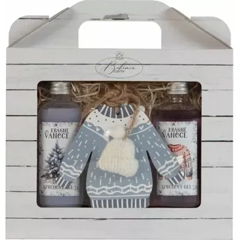 Vánoční dekorace Vánoční kosmetická sada - 2x sprchový gel 100 ml a dřevěná vánoční ozdoba