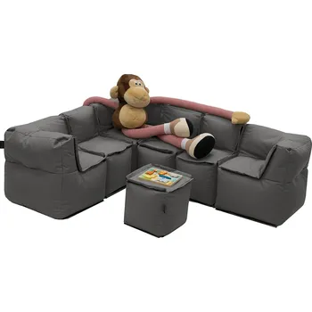 Zahradní sestava Textilní dětská modulová sestava MODULTEX KIDS pro 6 osob (šedo-hnědá)