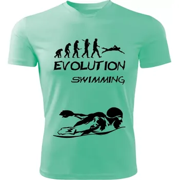 Pánské tričko SWIMMING tričko Evolution plavání mátové (pánské tričko EVOLUTION sportovní SWIMMING)