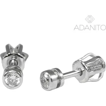 Náušnice Zlaté briliantové náušnice z bílého zlata na šroubek