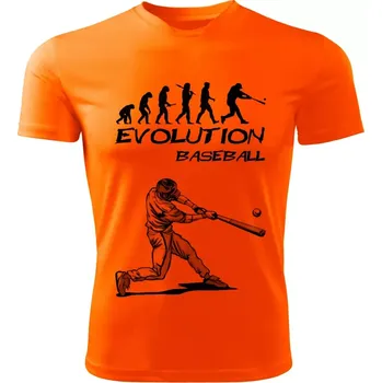 BASEBALL tričko Evolution oranžové 3XL (pánské tričko EVOLUTION sportovní)