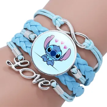 Náramek Náramek Love Stitch světle modrý/růžový Modrá
