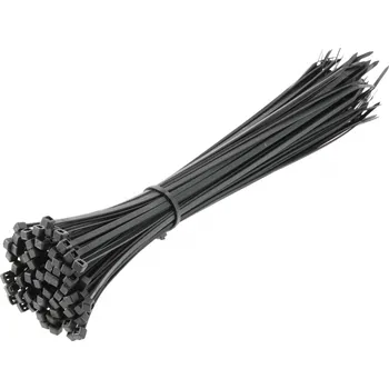 Stahovací páska Högert Nylonové stahovací pásky 3.6 x 300 mm, 100 ks, černé HT2C708