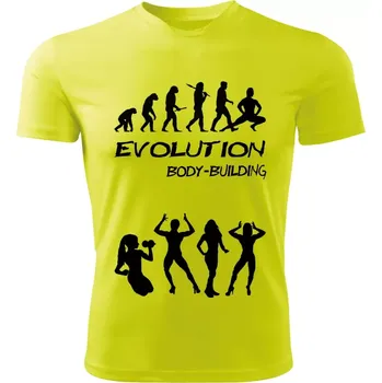 KULTURISTIKA dámské tričko Evolution limetkové XXL (dámské tričko EVOLUTION sportovní Bodybuilding)