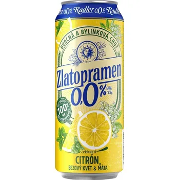 Pivo Zlatopramen Radler s příchutí citron a bezový květ 0% 6x0,5l