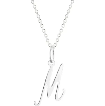 Náhrdelník GEMMAX Řetízek s písmenem „M“ bílé zlato - malé, psací – zlatý šperk ryzosti 585/1000 v Dárkovém balení s Certifikátem GUSWN-42901-25841