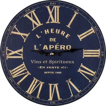 Hodiny Hodiny Modré Čas na aperitiv 40 cm