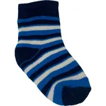 Dětské froté ponožky s lycrou modré s proužky, Velikost: 15 - 16 (22 - 24), Barva: Modrá