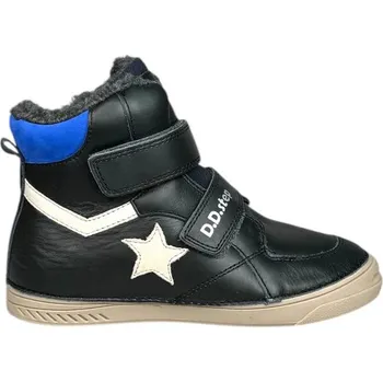 Chlapecká zimní obuv DDstep dětské zimní barefoot boty - Tmavě modré s hvězdou - 36