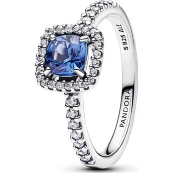 Prsten Prsten PANDORA Třpytivá modrá čtvercová aureola 60 193555C01-60