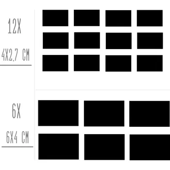 Samolepící etiketa Označto Sada štítků / nálepek, štítek černý "OBDELNÍK" - 18ks