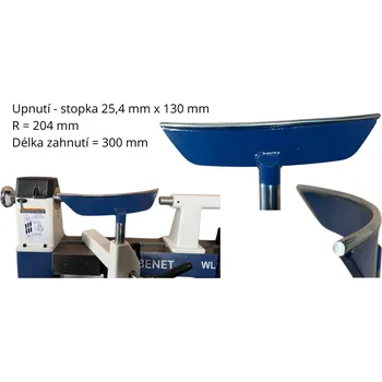 Příslušenstí k soustruhu BENET 70954 Opěrka struhů R204mm/300 mm/25,4