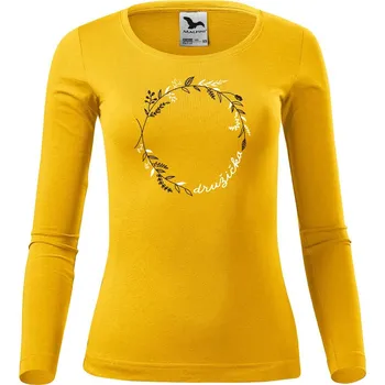 Dámské tričko DOBRÝ TRIKO Dámské bavlněné triko Družička kruh Velikost: XS, Barva: Žlutá