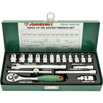 Gola sada Gola sada 1/4", 6 hranné hlavice, 4-13 mm, 18 kusů - JONNESWAY