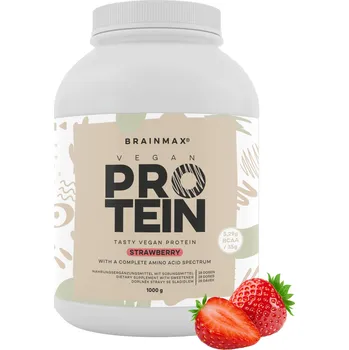 Protein BrainMax Vegan protein Jahoda, 1000 g