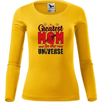 Dámské tričko DOBRÝ TRIKO Dámské bavlněné triko Greatest mom Velikost: XS, Barva: Žlutá