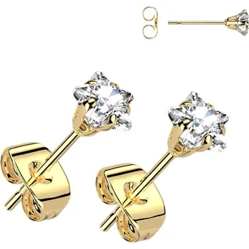 Náušnice Steel Edge Náušnice pecky chirurgická ocel SEST384678GDCZ-Hvězdy Průměr mm: 5