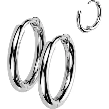 Náušnice Steel Edge Titanové náušnice kroužky SETRH01-10 Barva: Steel