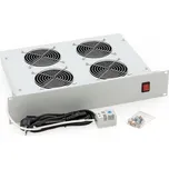 Ventilační jednotka Triton 19" Horizontální 230V/92W, 2U, 4x ventil, bimetalový termostat, bílá