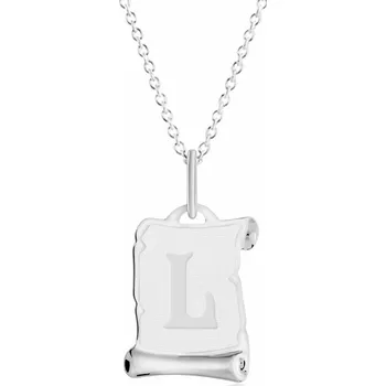 Náhrdelník GEMMAX "" Řetízek s písmenem L z bílého zlata - pergamen – zlatý šperk ryzosti 585/1000 v Dárkovém balení s Certifikátem GUSWN-56271-25841