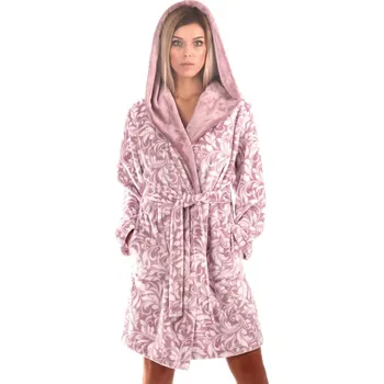 Dámské noční prádlo Krátký dámský župan Flora mauve mist 48 56 4303 - XL