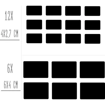 Samolepící etiketa Označto Sada štítků / nálepek, štítek černý Obdélník s kulatými rohy - 18ks