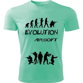 Pánské tričko AIRSOFT tričko Evolution mátové S (pánské tričko EVOLUTION sportovní)