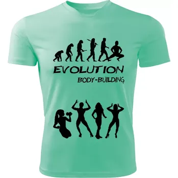 Dámské tričko KULTURISTIKA dámské tričko Evolution mátové (dámské tričko EVOLUTION sportovní Bodybuilding)