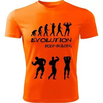 Pánské tričko Bodybuilding tričko Evolution Kulturistika oranžové 3XL (pánské tričko EVOLUTION sportovní Body-building)