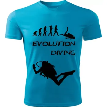 DIVING tričko Evolution potápění tyrkysové 3XL (pánské tričko EVOLUTION sportovní DIVING)