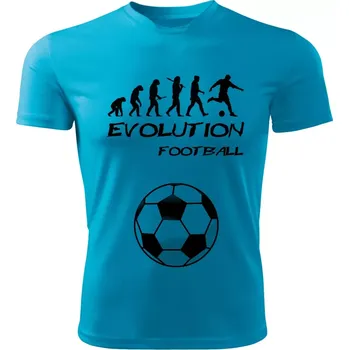 FOTBAL tričko Evolution tyrkysové 3XL (pánské tričko EVOLUTION sportovní FOOTBALL)