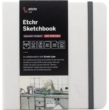 Etchr Lab Skicák Etchr Sketchbook Portrét hot press (220g/m2, 26 listů) 15×15cm